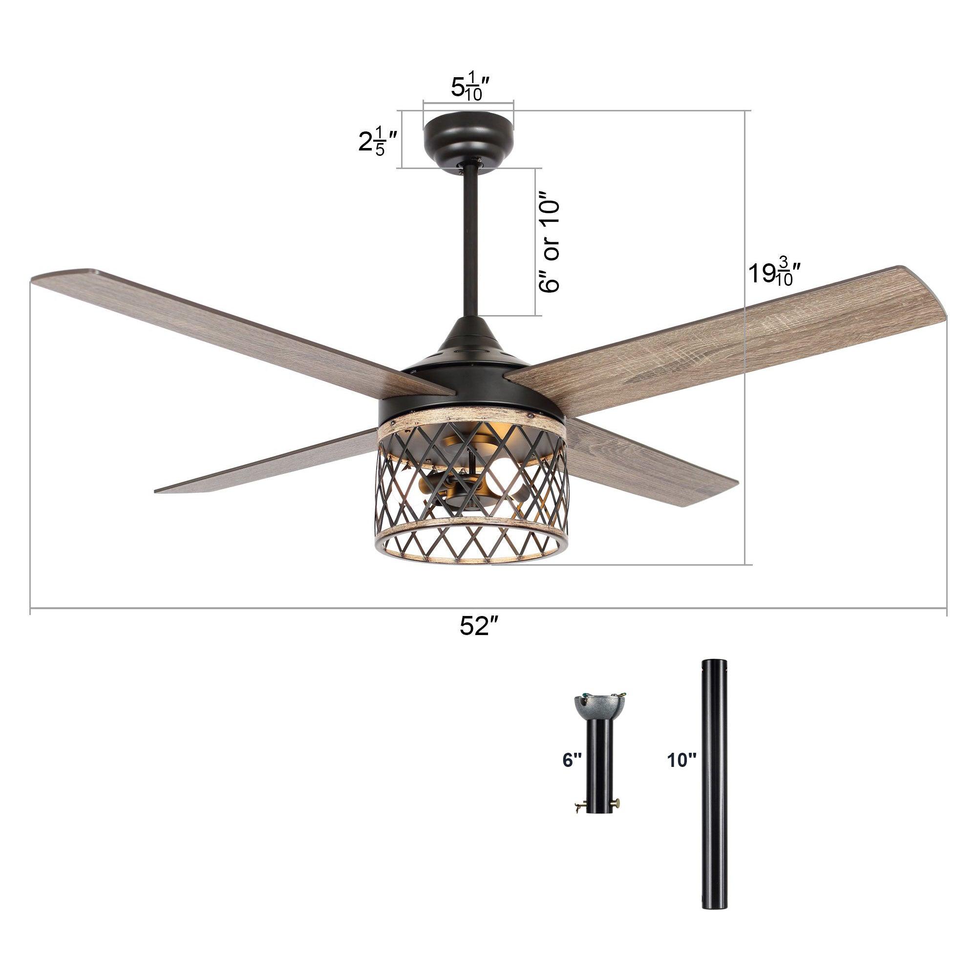 Ventilador de techo reversible Mirelle Farmhouse de 52