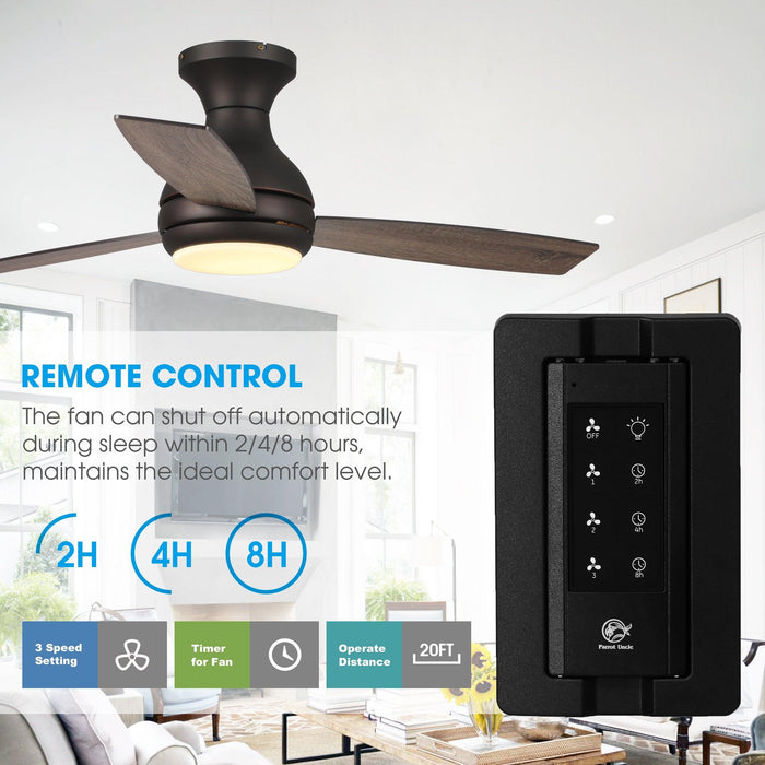 Ventilador de techo reversible Beckette moderno de 48" con iluminación y control remoto
