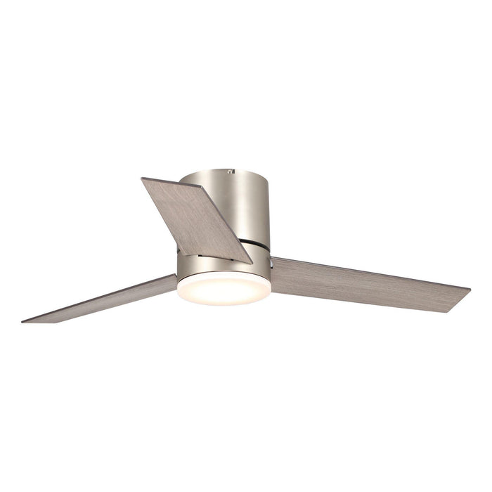 Ventilador de techo reversible moderno de níquel cepillado de 48" con iluminación y control remoto