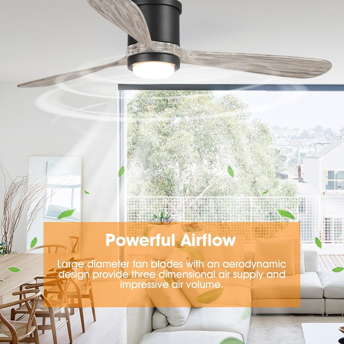 Ventilador de techo reversible Anyan moderno de 52" con iluminación y control remoto