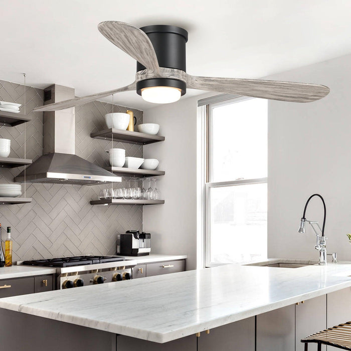 Ventilador de techo reversible Anyan moderno de 52" con iluminación y control remoto