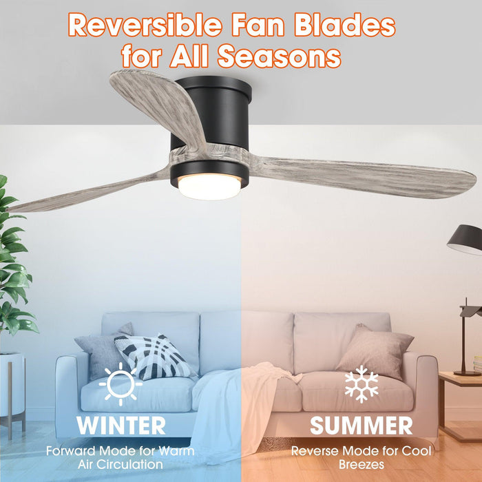 Ventilador de techo reversible Anyan moderno de 52" con iluminación y control remoto