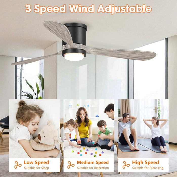 Ventilador de techo reversible Anyan moderno de 52" con iluminación y control remoto