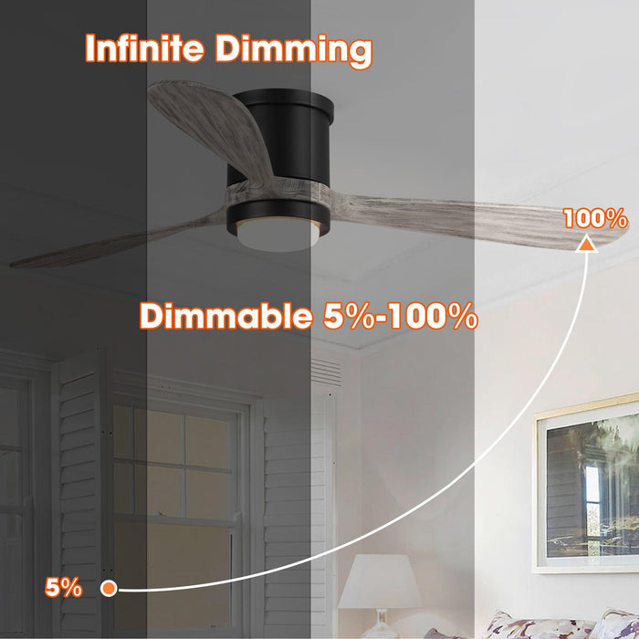 Ventilador de techo reversible Anyan moderno de 52" con iluminación y control remoto