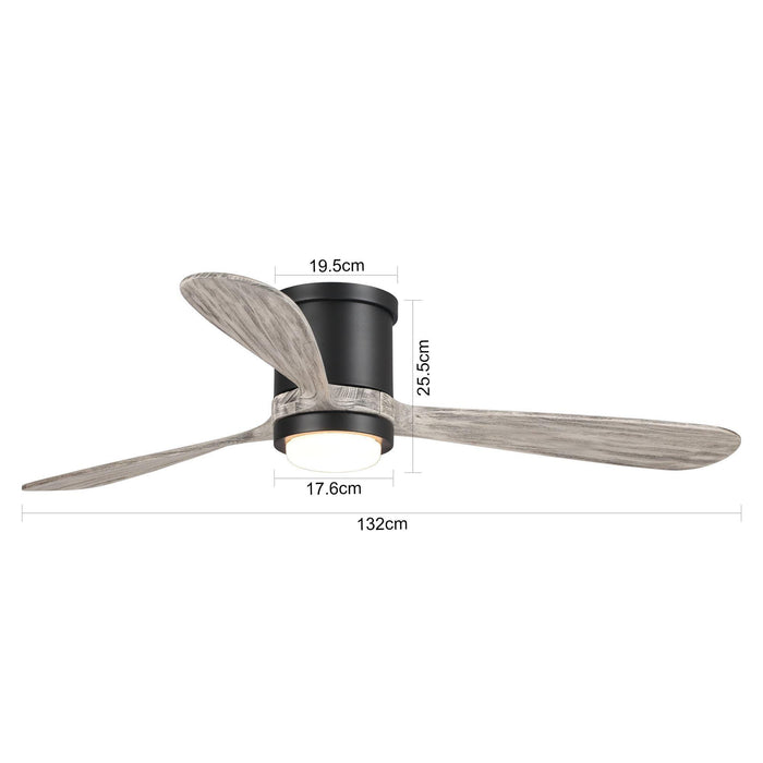 Ventilador de techo reversible Anyan moderno de 52" con iluminación y control remoto