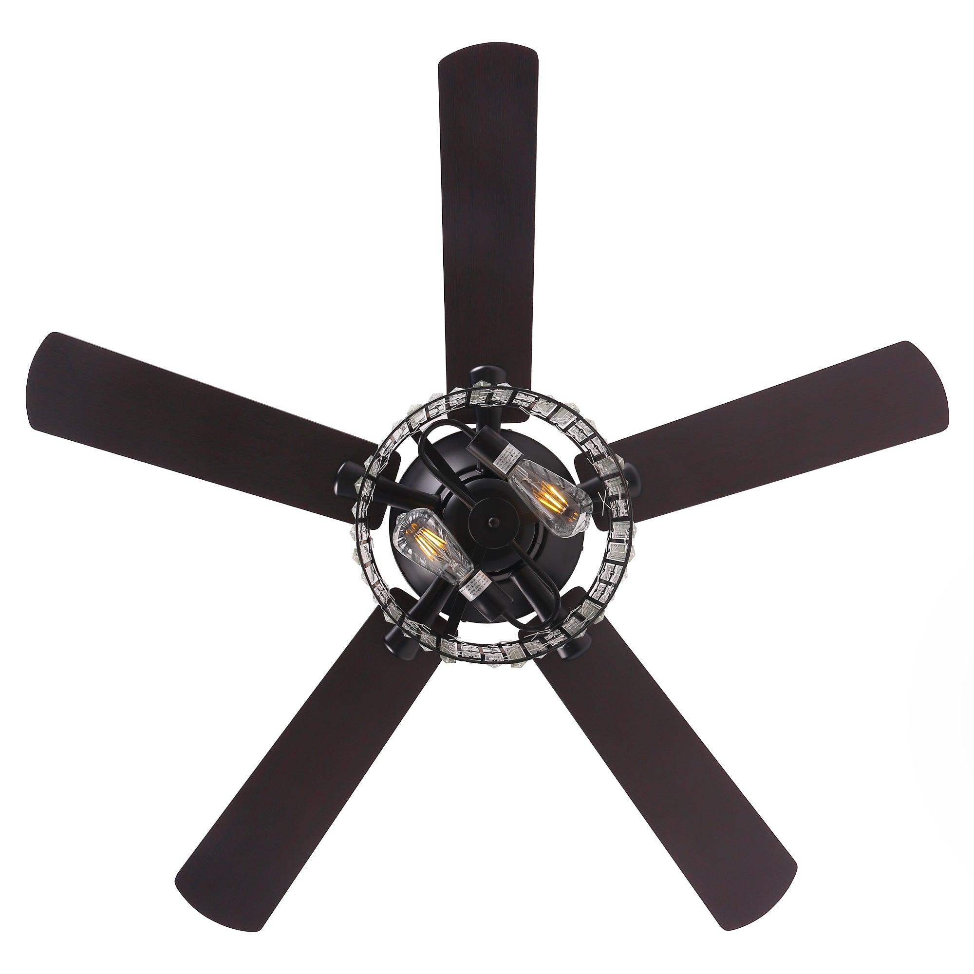 Ventilador de techo de cristal reversible Dicken moderno de 52