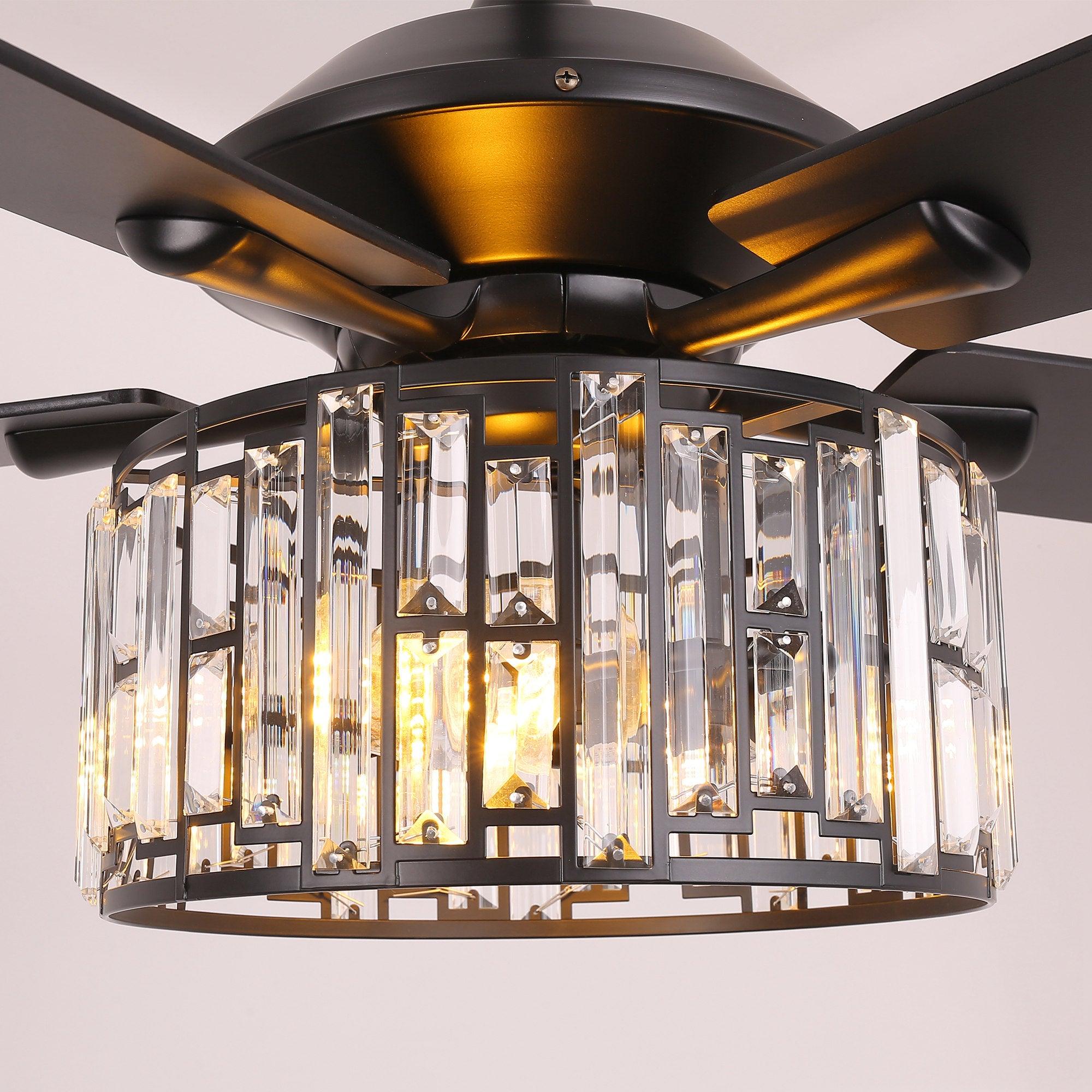 Ventilador de techo de cristal reversible Dicken moderno de 52