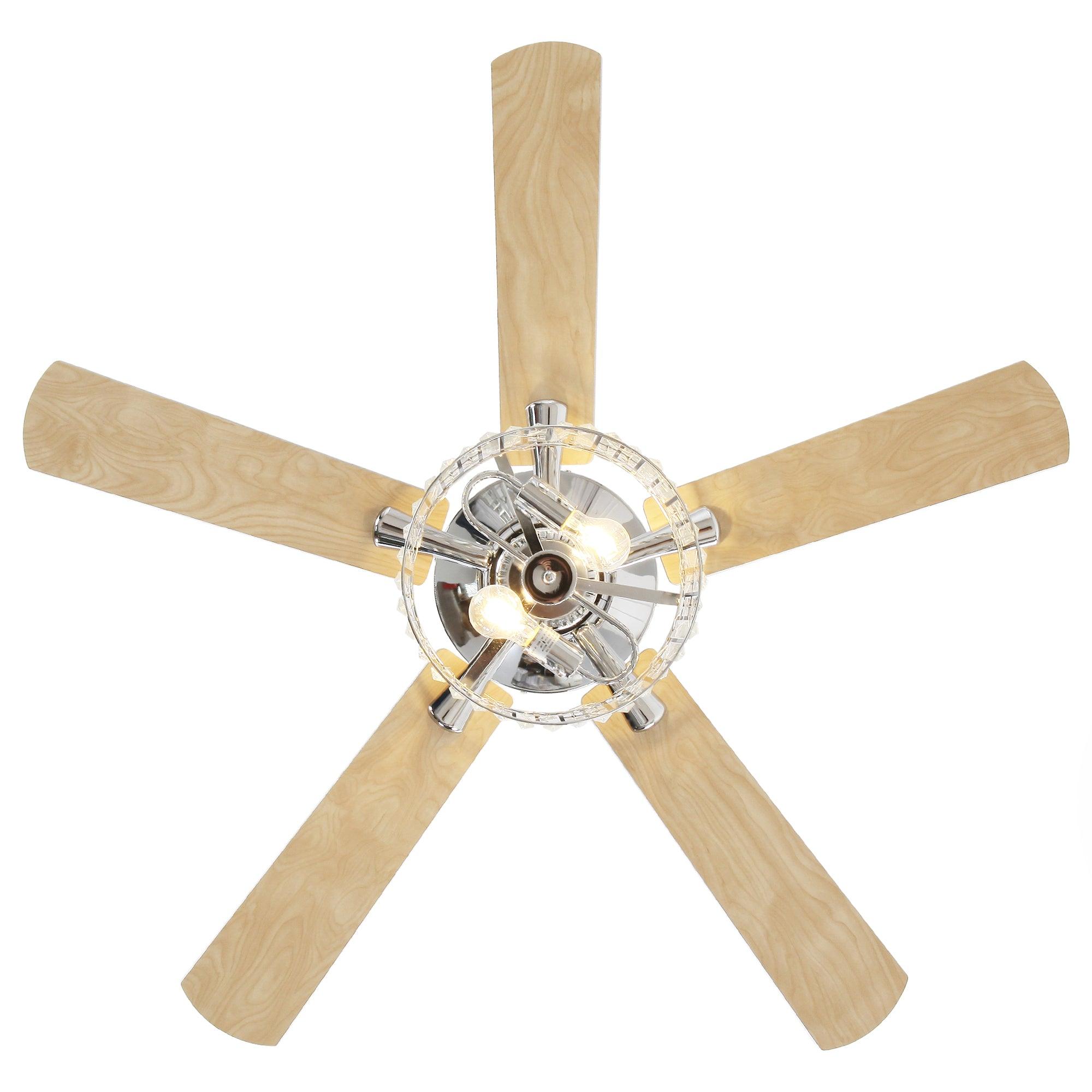 Ventilador de techo de cristal reversible Dicken moderno de 52