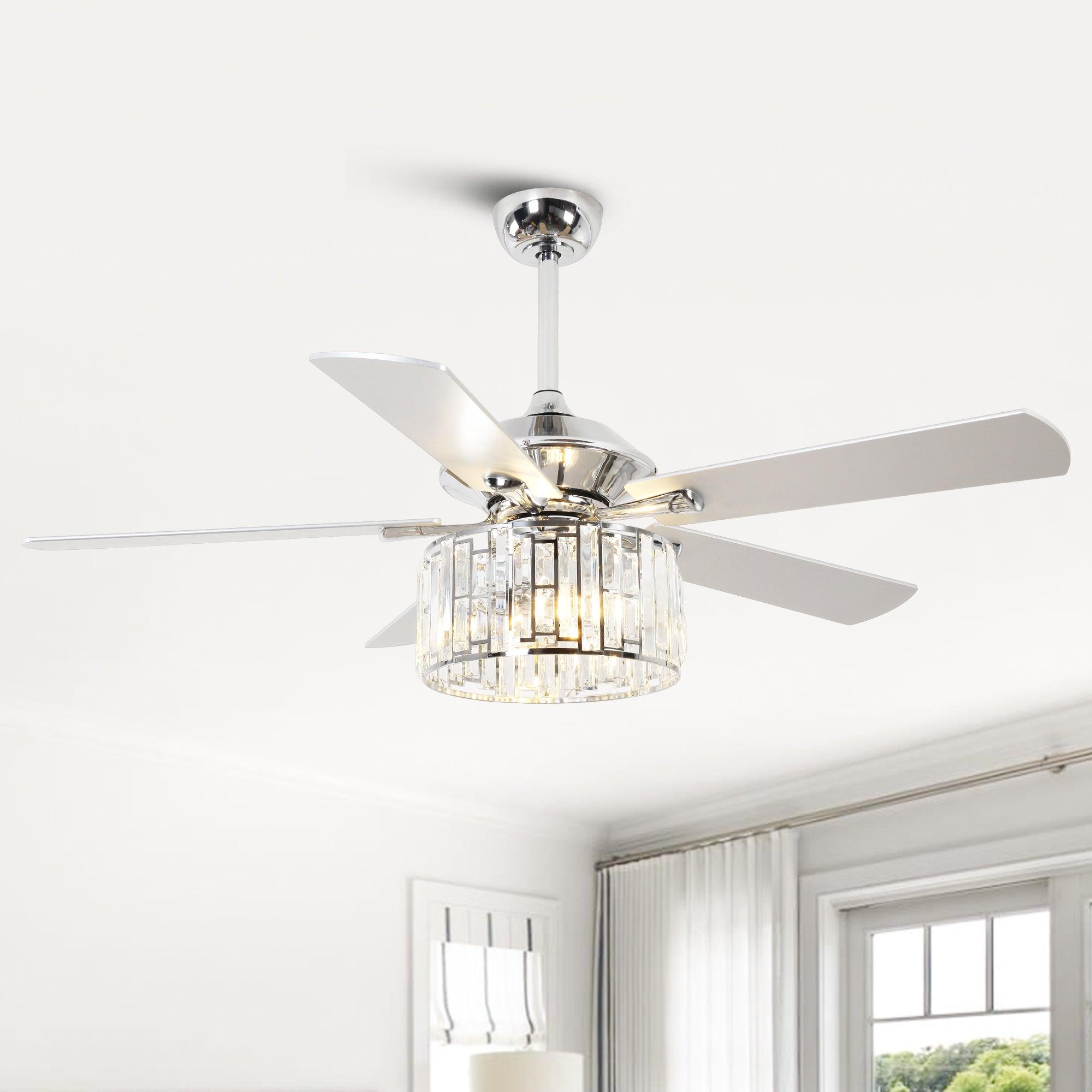 Ventilador de techo de cristal reversible Dicken moderno de 52