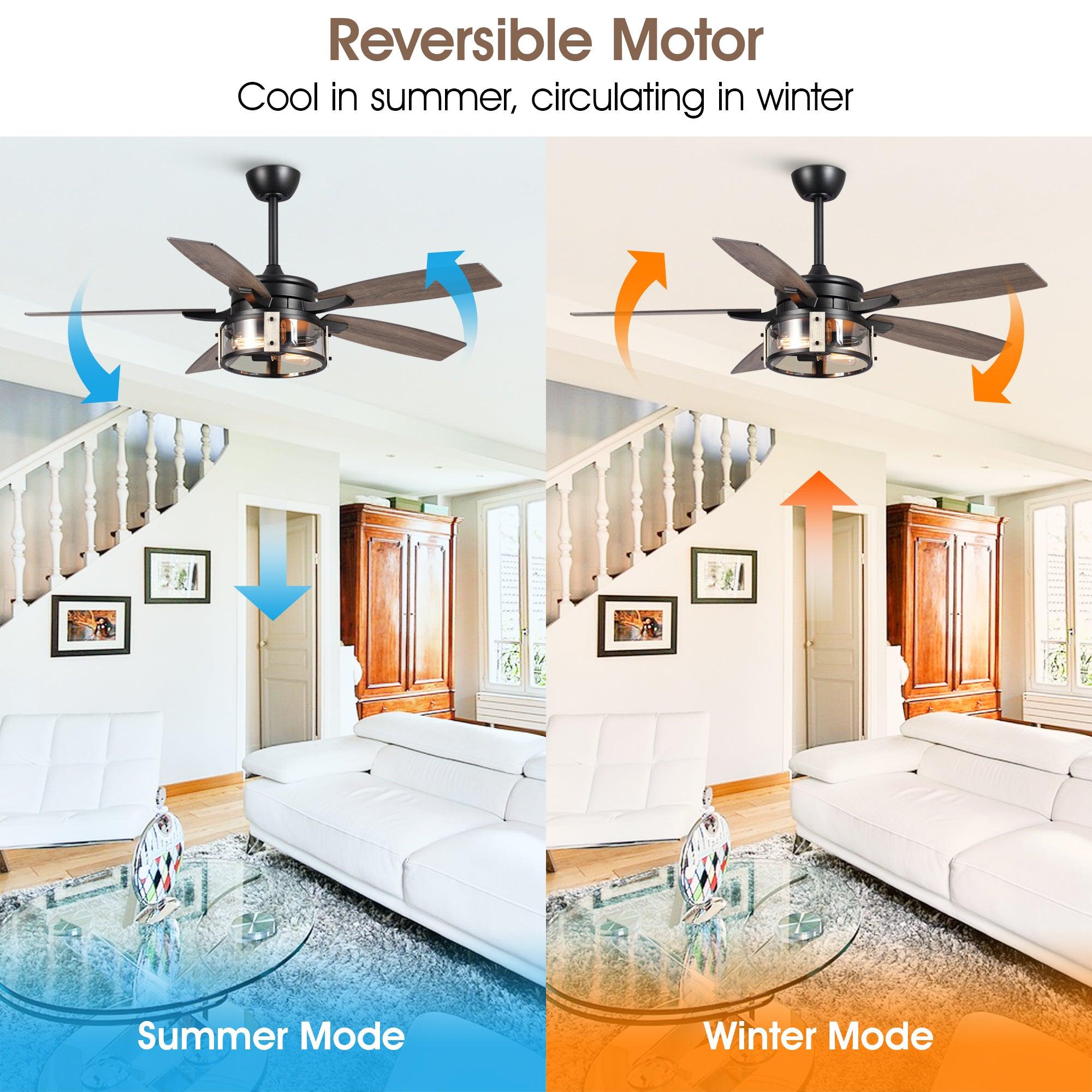 Ventilador de techo reversible de 52