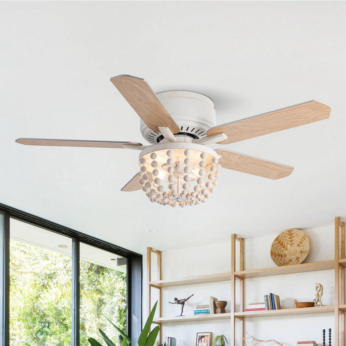 48 "Nueva Delhi tradicional montaje empotrado ventilador de techo reversible con iluminación y Control remoto