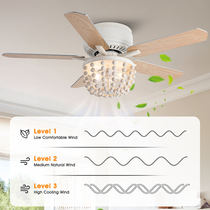 48 "Nueva Delhi tradicional montaje empotrado ventilador de techo reversible con iluminación y Control remoto