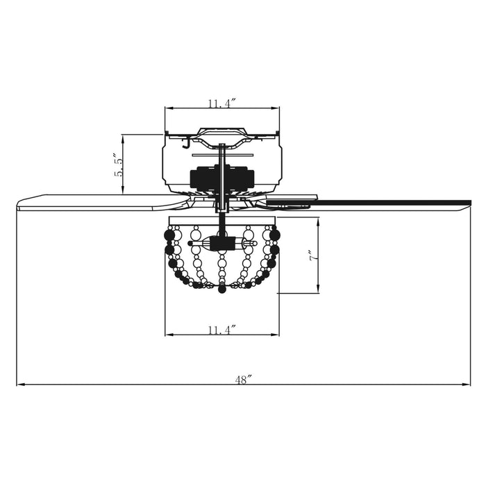 48 "Nueva Delhi tradicional montaje empotrado ventilador de techo reversible con iluminación y Control remoto