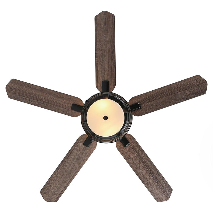 Ventilador de techo reversible industrial de montaje empotrado Athens de 48" con iluminación y control remoto