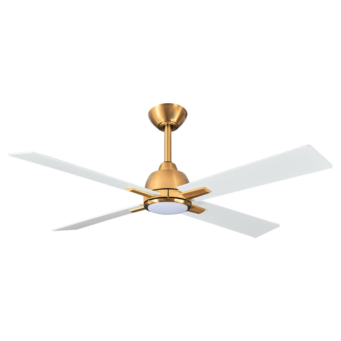 48" Linden Modern DC Motor Downrod Mount Reversible Crystal Ceiling Fan with Lighting and Remote Control
