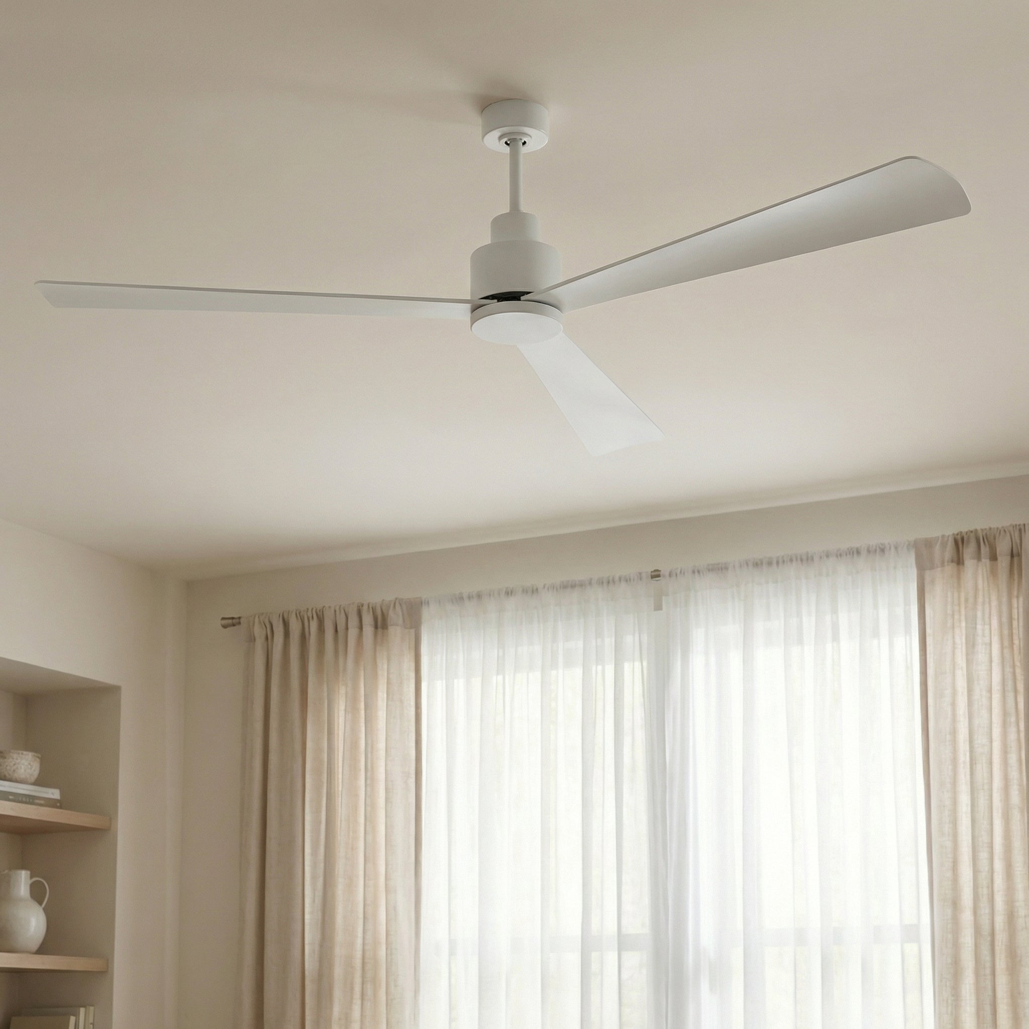 52" Zelda Industrial DC Motor Downrod Mount Reversible Ceiling Fan With Remote Control