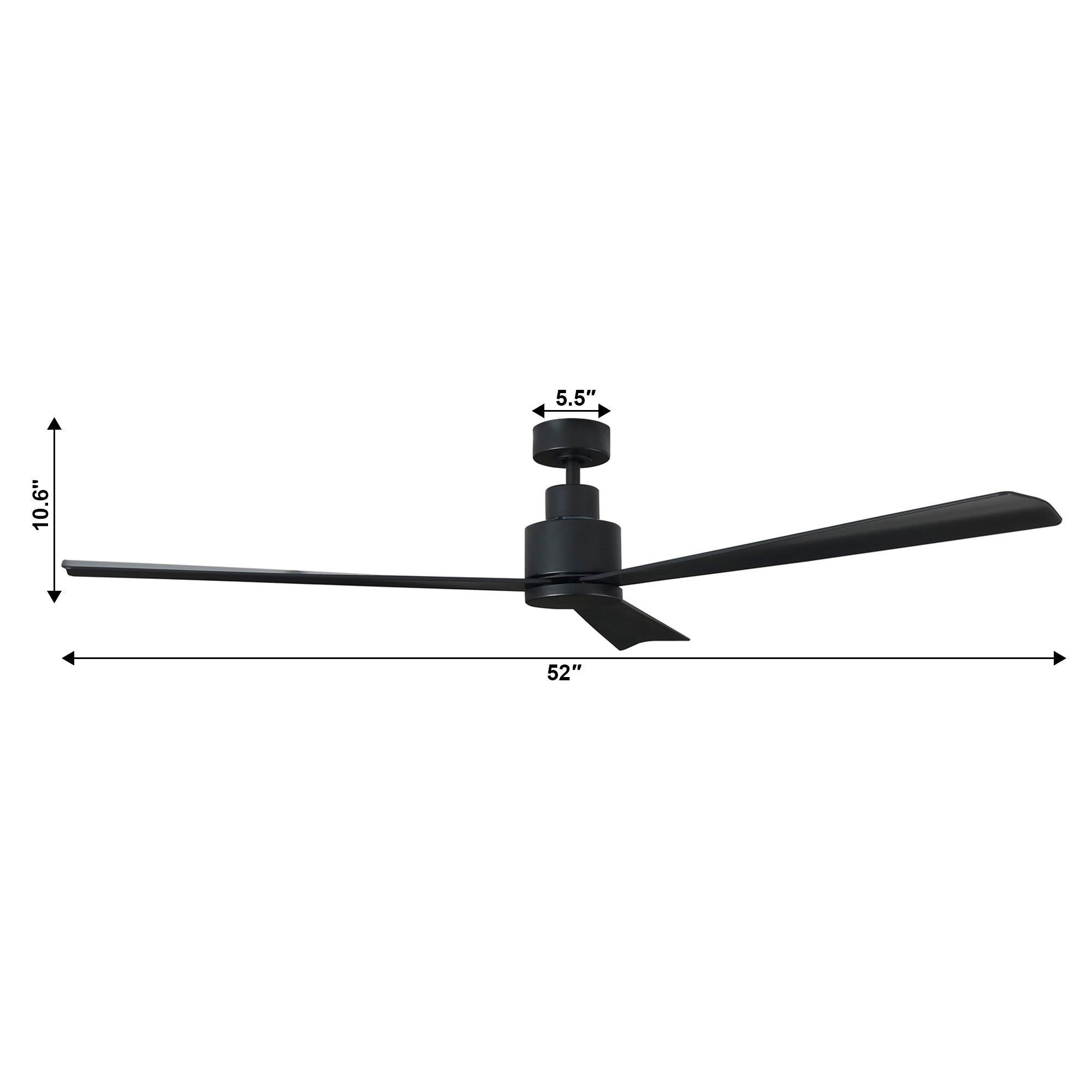Ventilador de techo industrial Zelda de 52" con control remoto