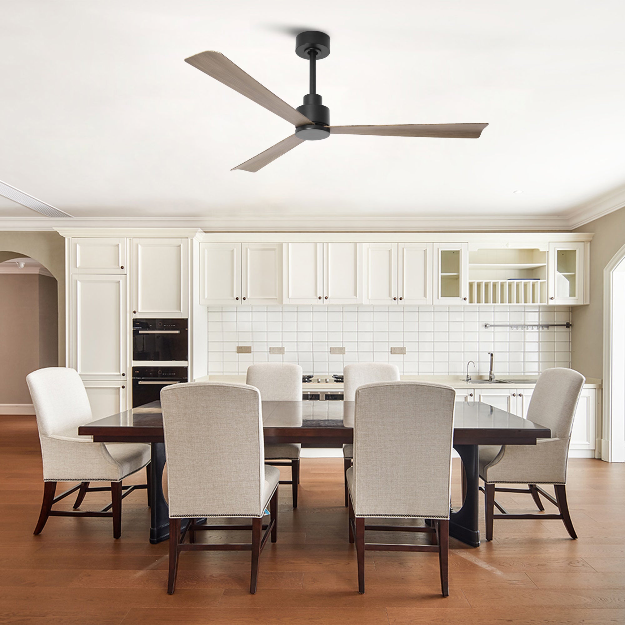 52 Inch Esther 3-Blades Modern Downrod Mount Ceiling Fan with Remote Control