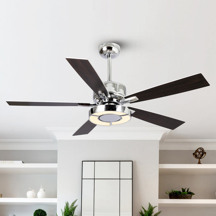 52" Vendome Industrial DC Motor Downrod Mount Reversible Ceiling Fan with Lighting and Remote Control