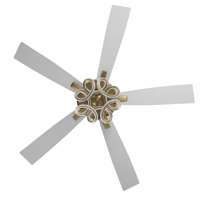 52 Inch Boyd Antique-bronze Golden Downrod Mount RGB LED Smart Fan