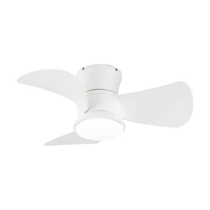 31" Mazon Industrial DC Motor Flush Mount Reversible Ceiling Fan with LED Lighting and Remote Control