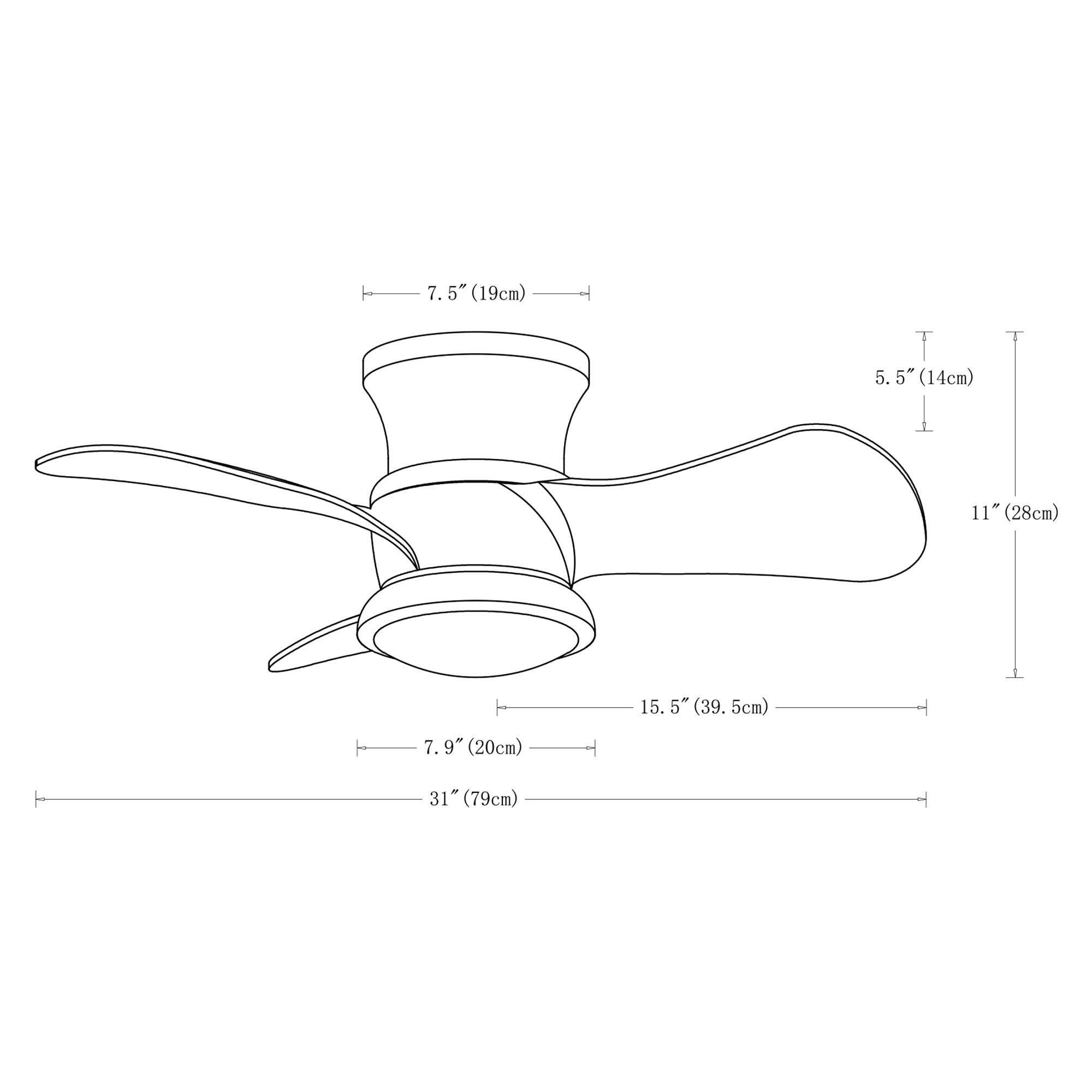 Ventilador de techo reversible Mazon de 31