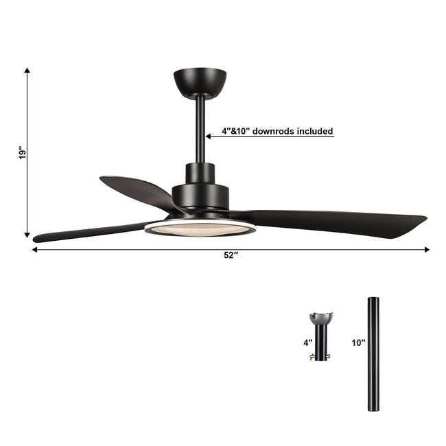 Ventilador de techo reversible de 52