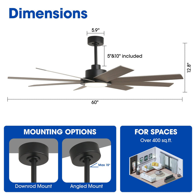 Ventilador de techo moderno de 60