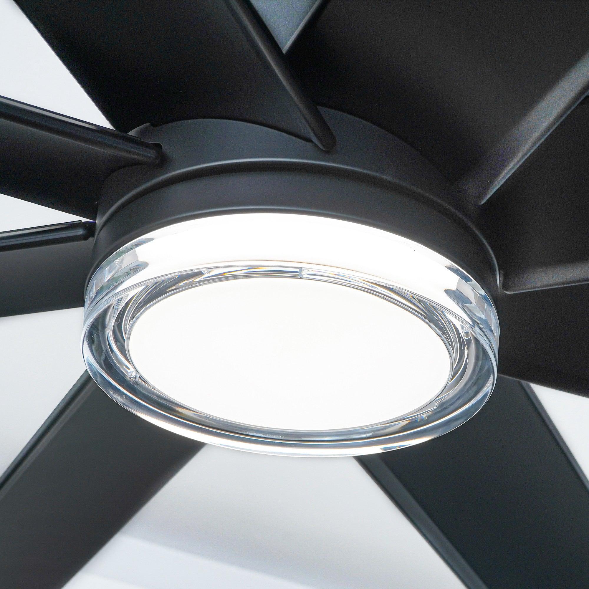 Ventilador inteligente moderno Daugava de 72 pulgadas con montaje en barra y luz LED