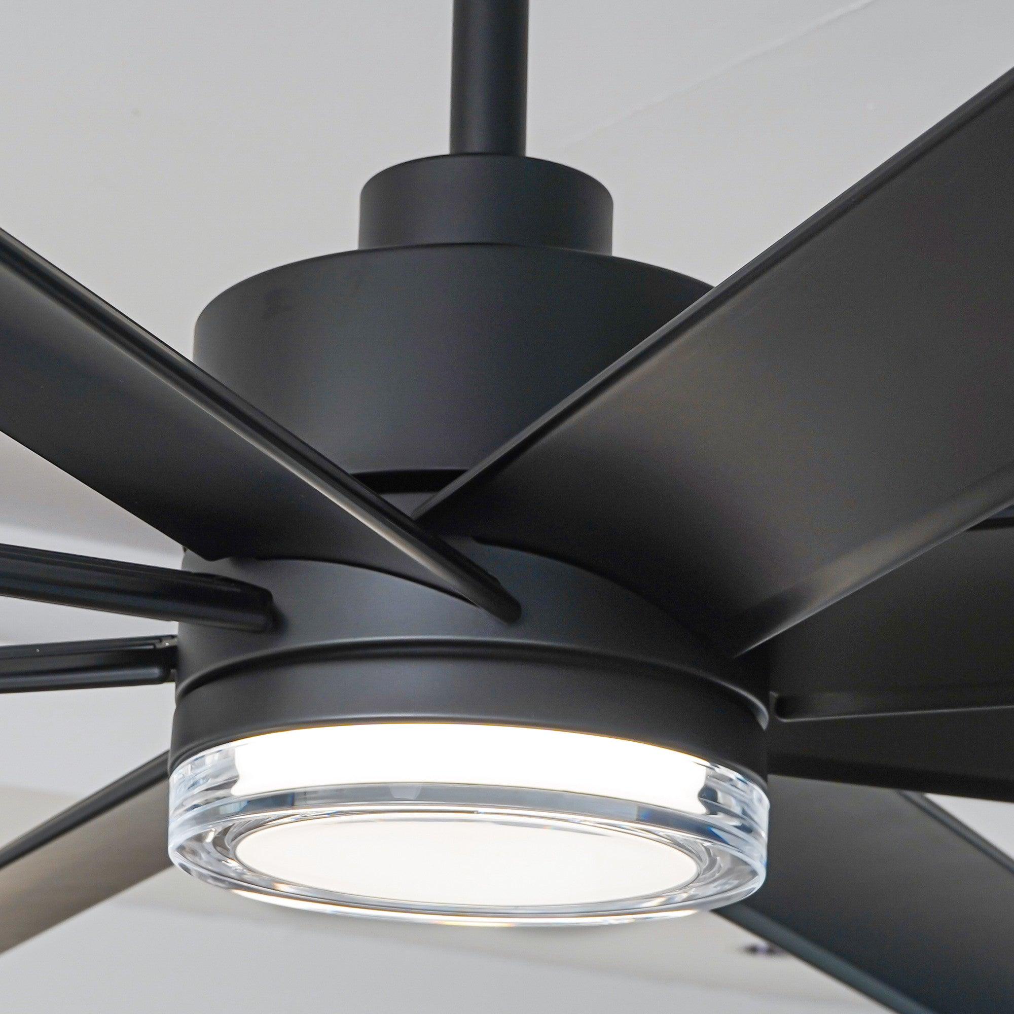 Ventilador inteligente moderno Daugava de 72 pulgadas con montaje en barra y luz LED