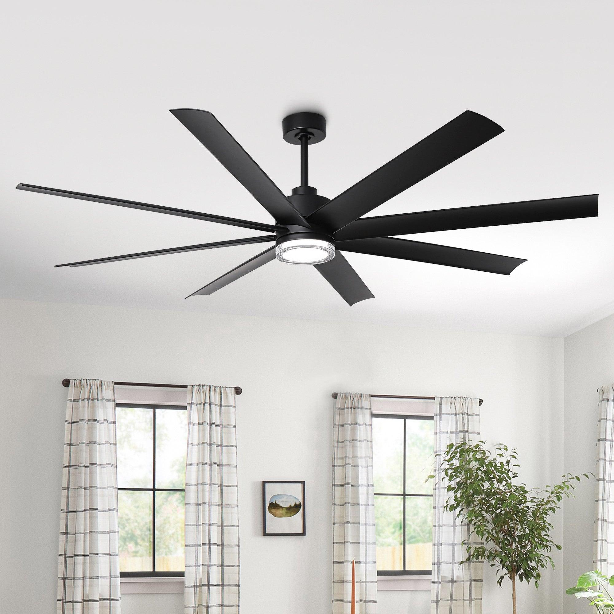Ventilador inteligente moderno Daugava de 72 pulgadas con montaje en barra y luz LED
