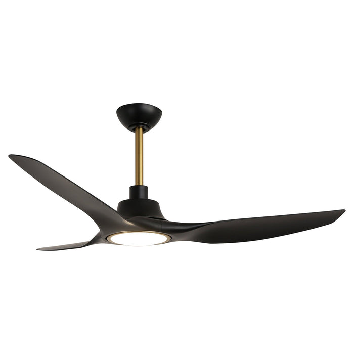 52" DC Motor 3 Blades Modern Downrod Mount Smart Fan with LED Light