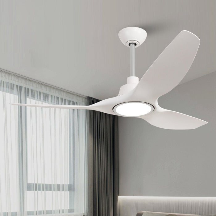 52" DC Motor 3 Blades Modern Downrod Mount Smart Fan with LED Light