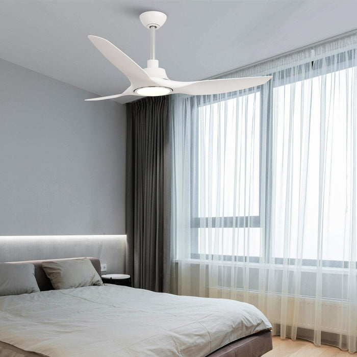 52" DC Motor 3 Blades Modern Downrod Mount Smart Fan with LED Light