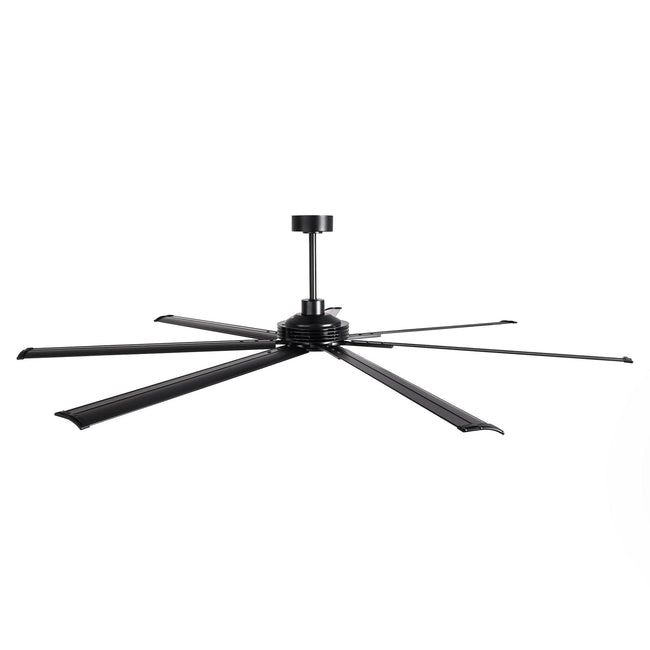 Ventilador de techo Padus negro de gran tamaño de 84 pulgadas y 100 pulgadas con iluminación regulable y control remoto