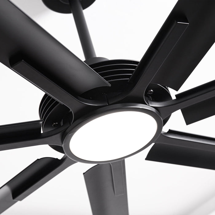 84 Inch 100 Inch Padus Black Large Size Ceiling Fan with Dimmable Lighting and Remote Control
