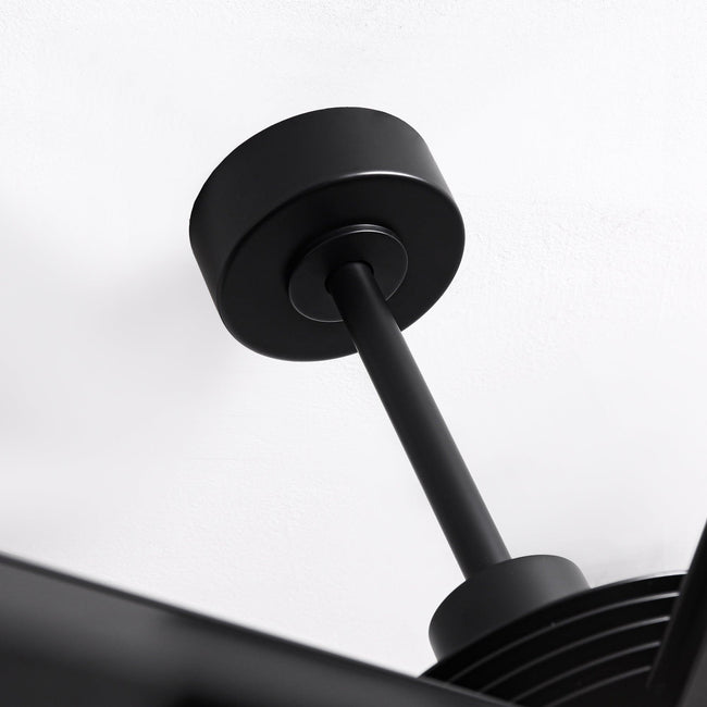 Ventilador de techo Padus negro de gran tamaño de 84 pulgadas y 100 pulgadas con iluminación regulable y control remoto
