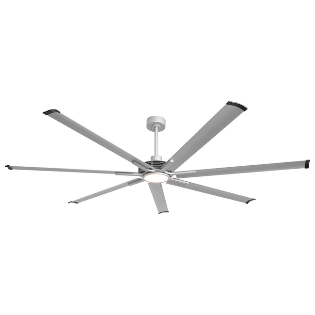 Ventilador de techo Padus negro de gran tamaño de 84 pulgadas y 100 pulgadas con iluminación regulable y control remoto