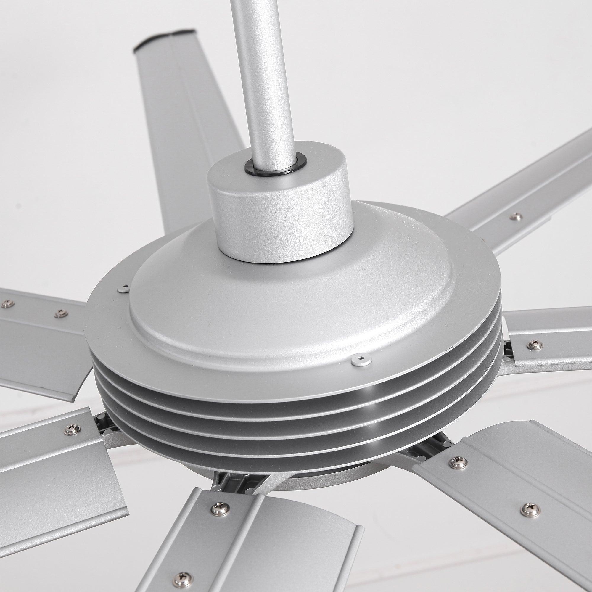 84 Inch 100 Inch Padus Black Large Size Ceiling Fan with Dimmable Lighting and Remote Control