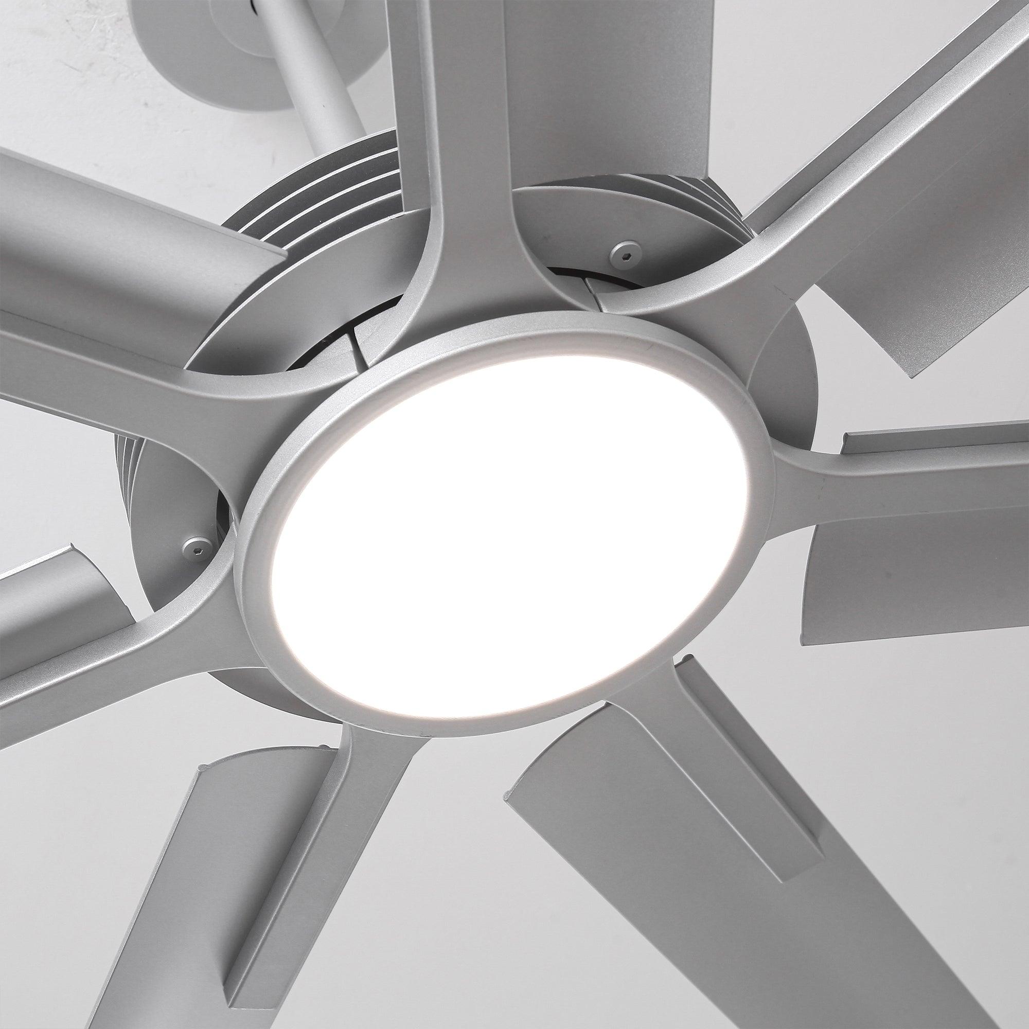 84 Inch 100 Inch Padus Black Large Size Ceiling Fan with Dimmable Lighting and Remote Control