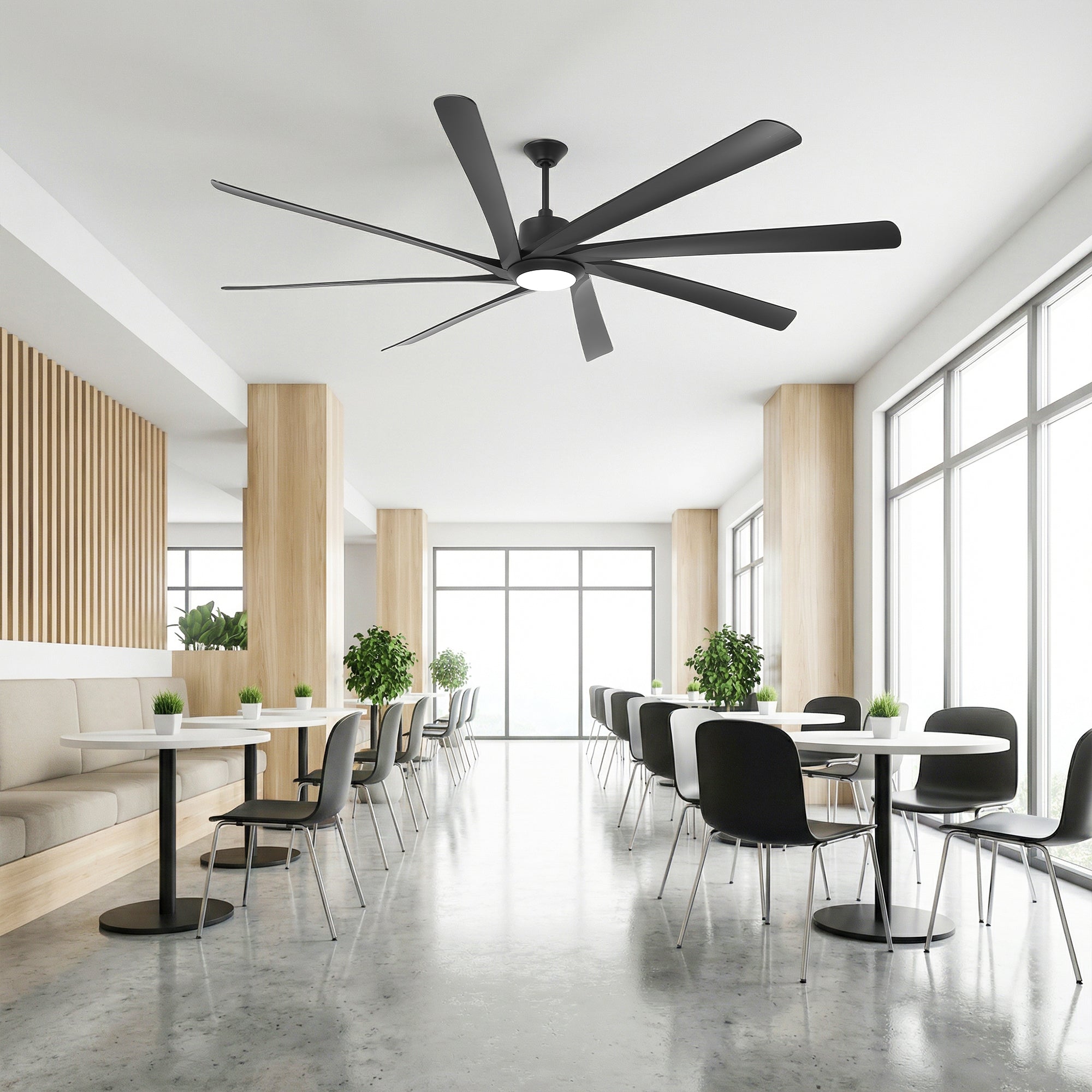 100 Inch Ansel HVLS Fan LED Large Ceiling Fan with Remote Control