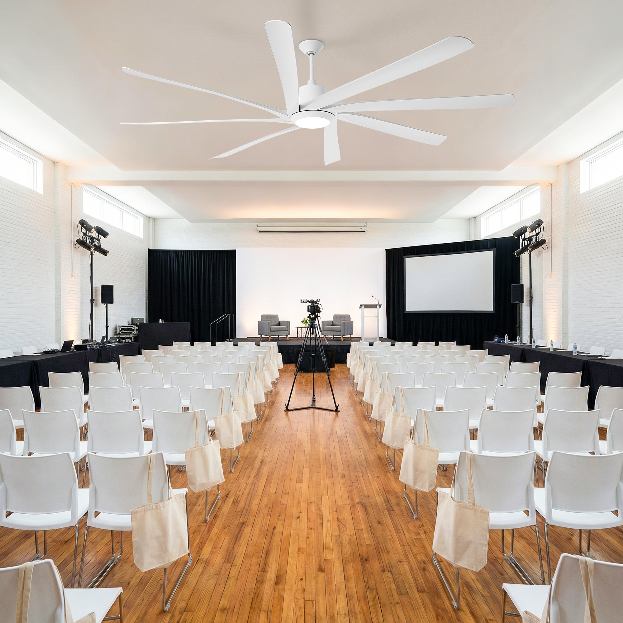 100 Inch Ansel HVLS Fan LED Large Ceiling Fan with Remote Control