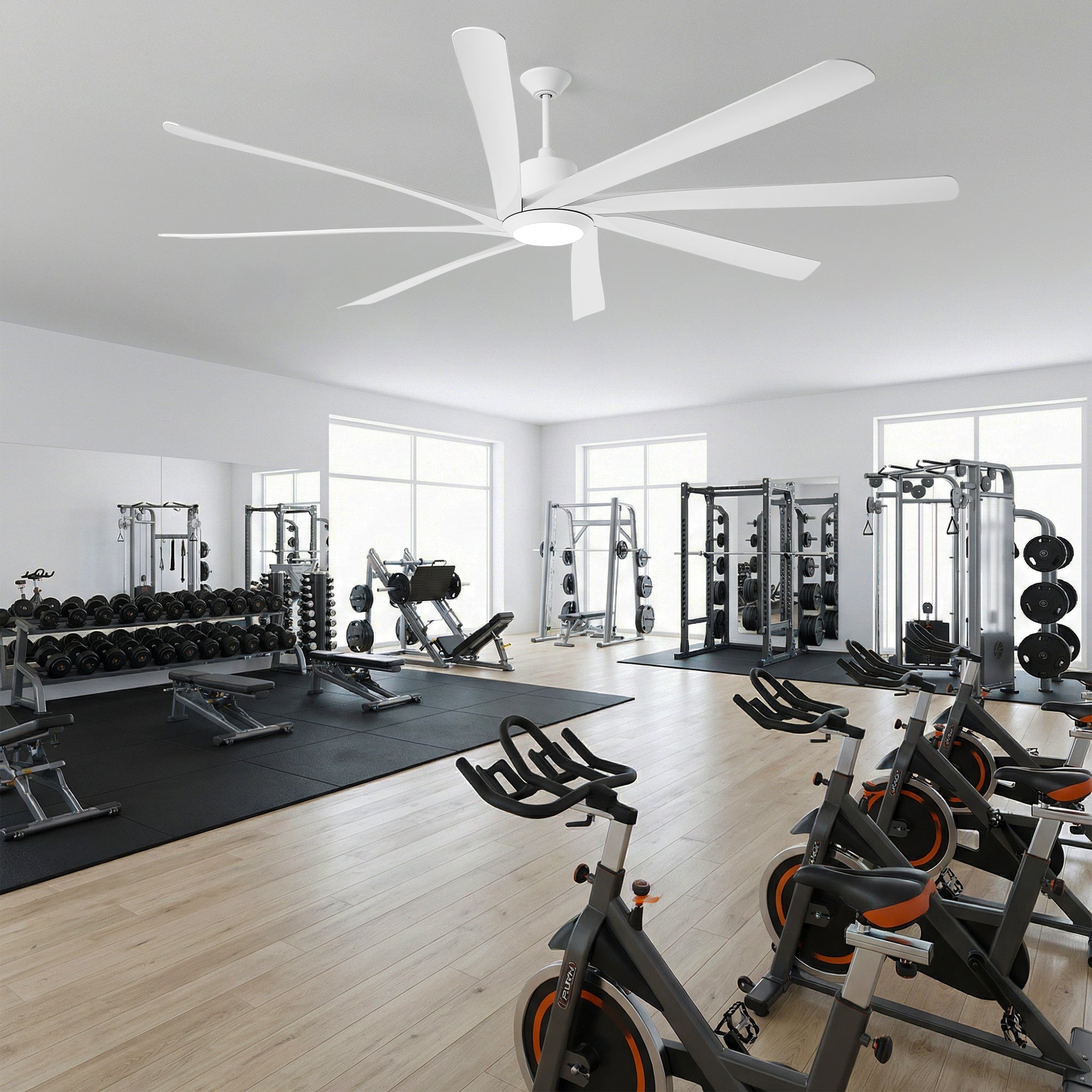 100 Inch Ansel HVLS Fan LED Large Ceiling Fan with Remote Control