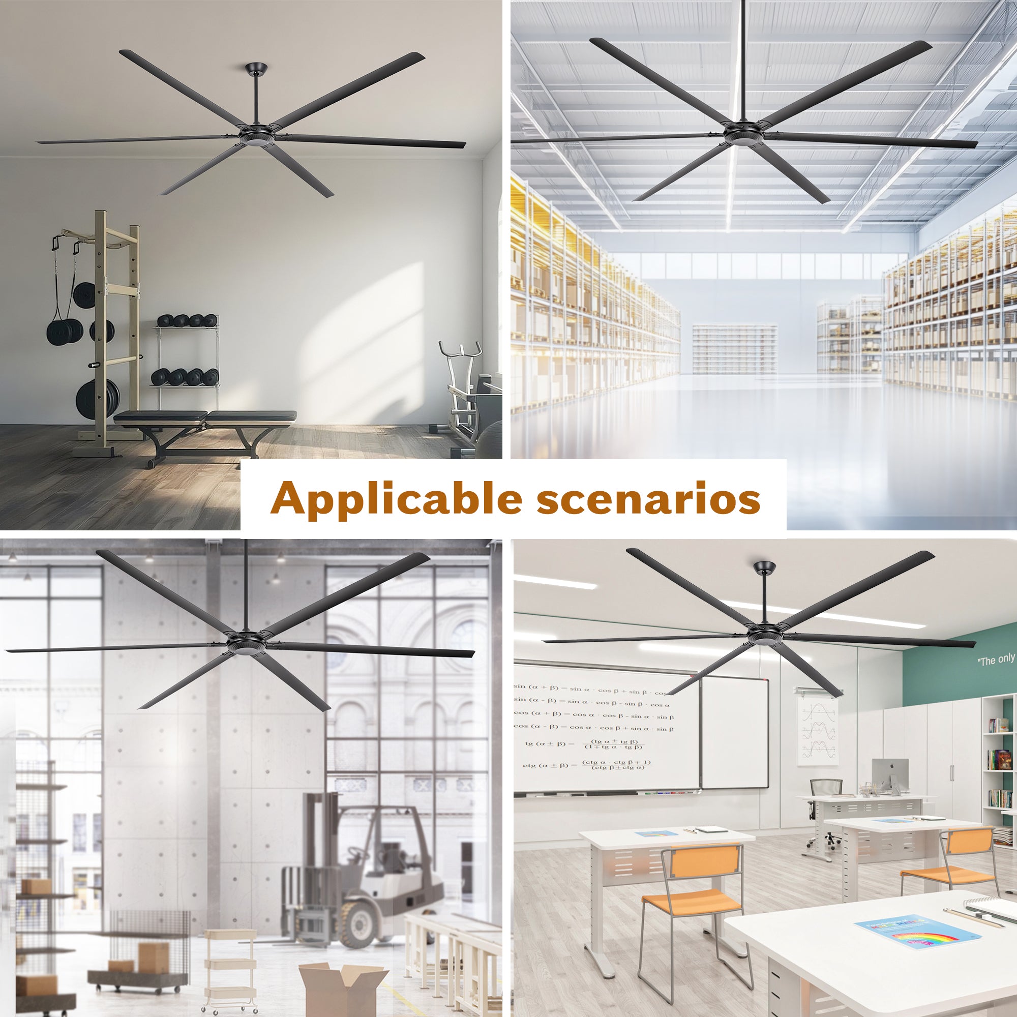 120 Inch HVLS Fan Jupiter Industrial Aluminum Extra Large Ceiling Fan with Remote Control