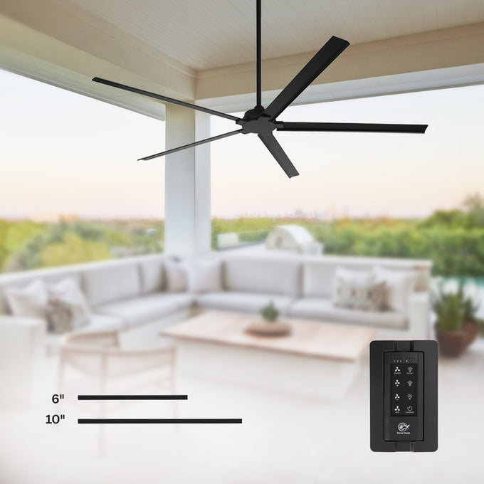 72 Inch 84 Inch Winni All-Aluminum IPX4 Outdoor Ceiling Fan with Remote Control