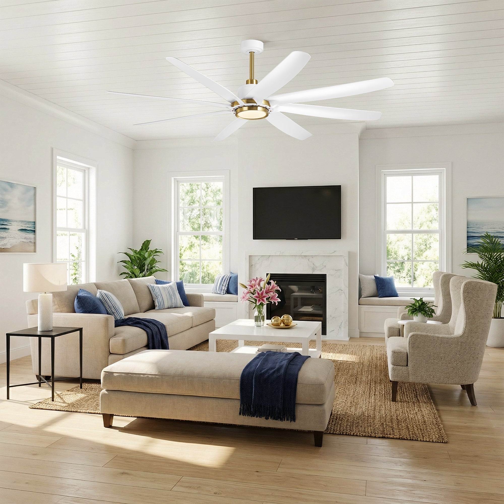 72" Alvis Modern LED Large Ceiling Fan with Remote Control