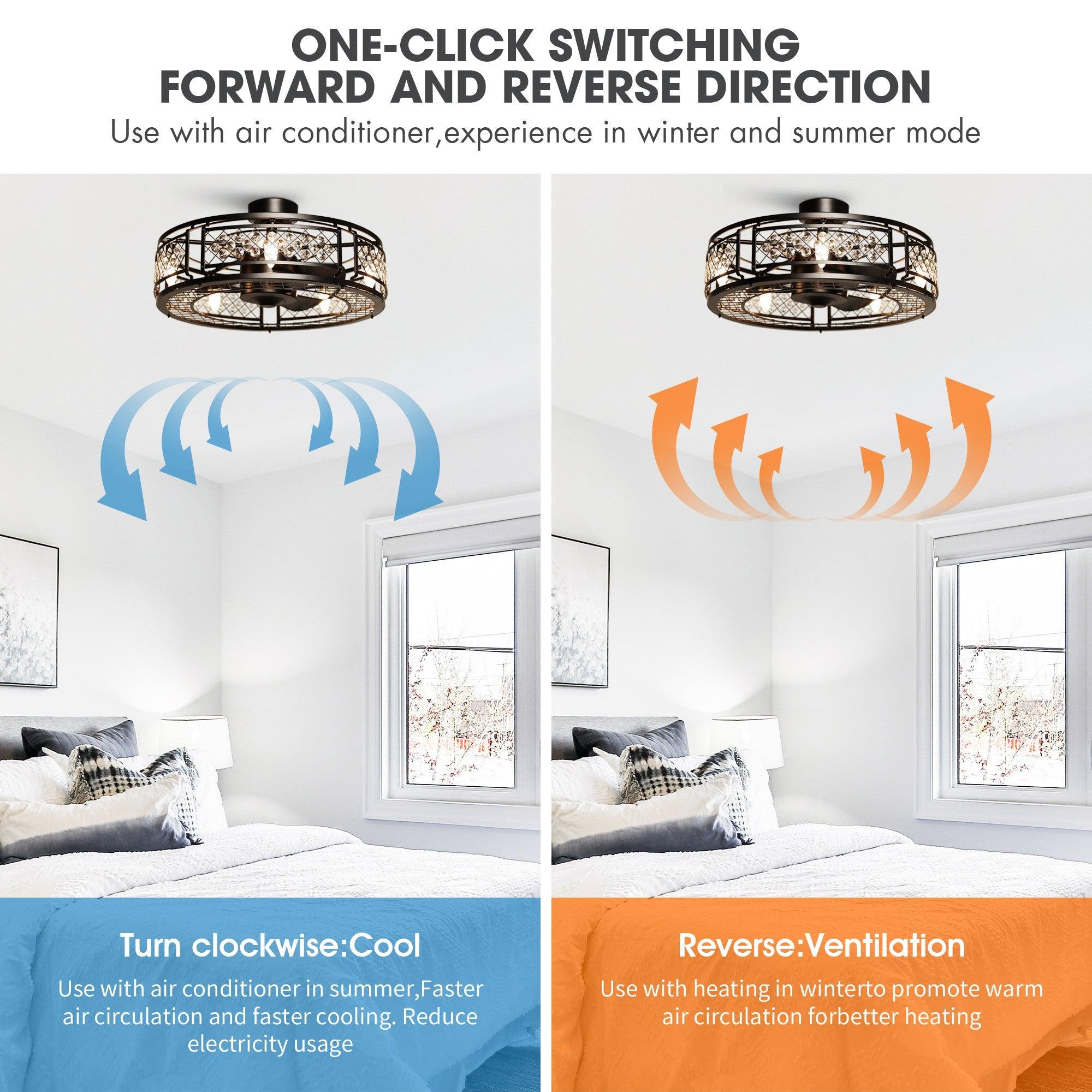 Ventilador de techo de cristal reversible Wright de 27