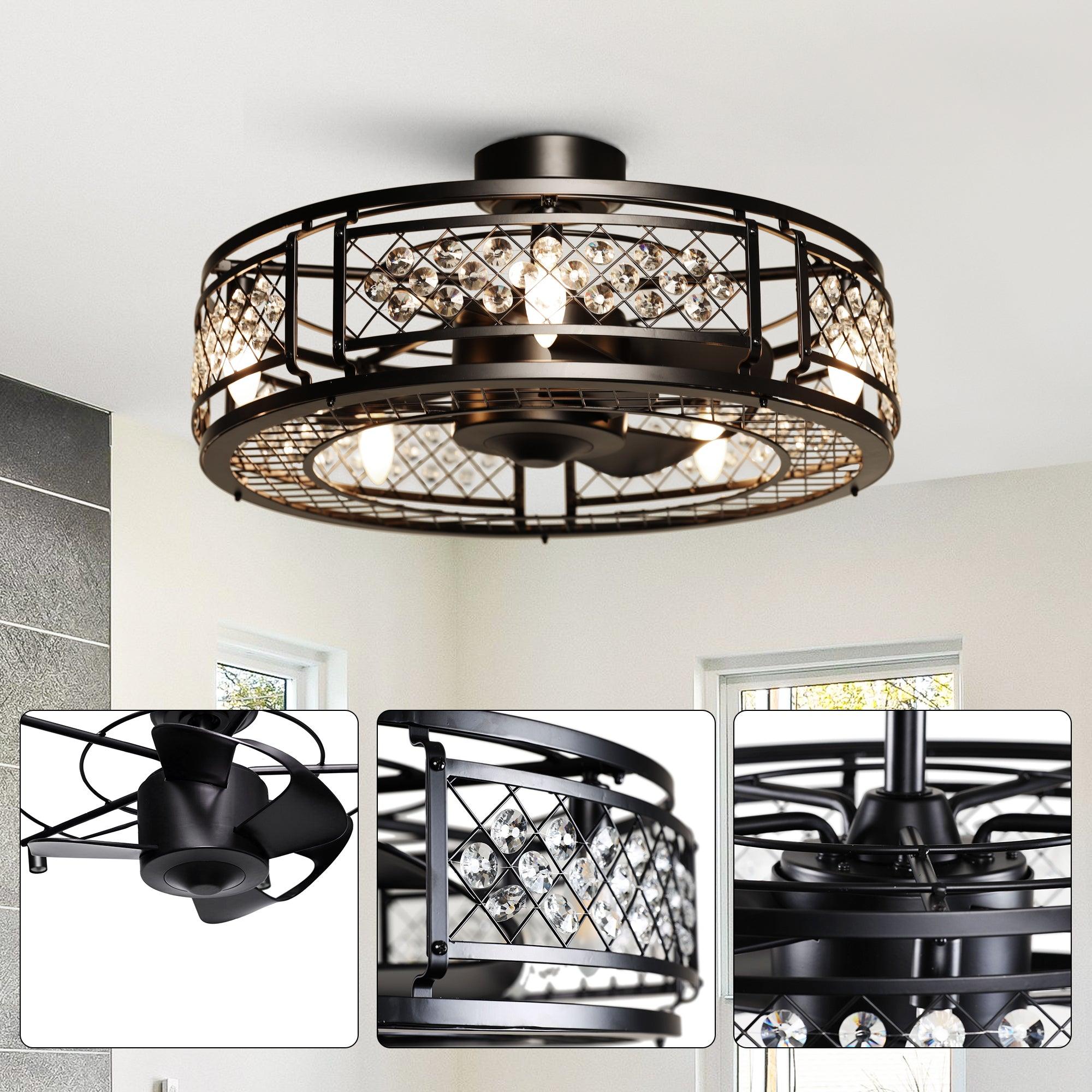 Ventilador de techo de cristal reversible Wright de 27