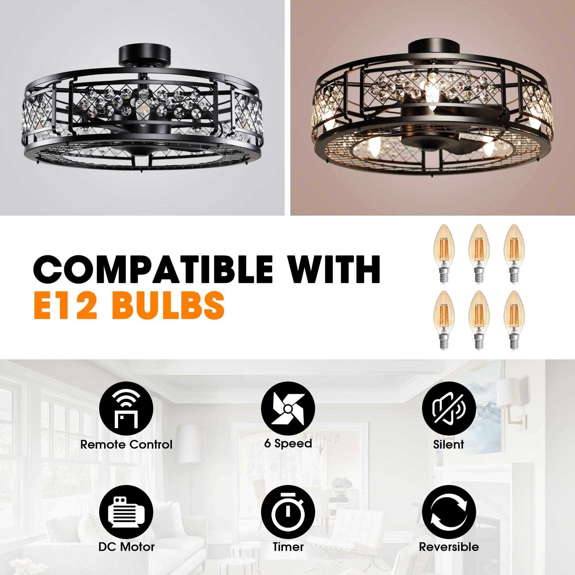 Ventilador de techo de cristal reversible Wright de 27