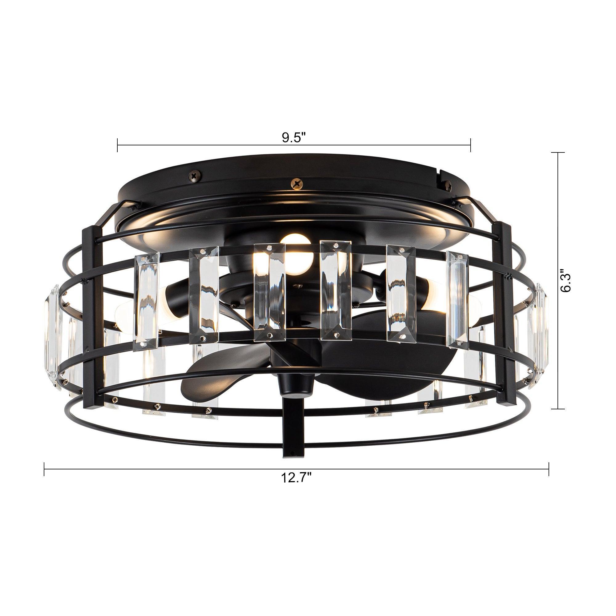 Ventilador de techo de cristal reversible con iluminación y control remoto 13 